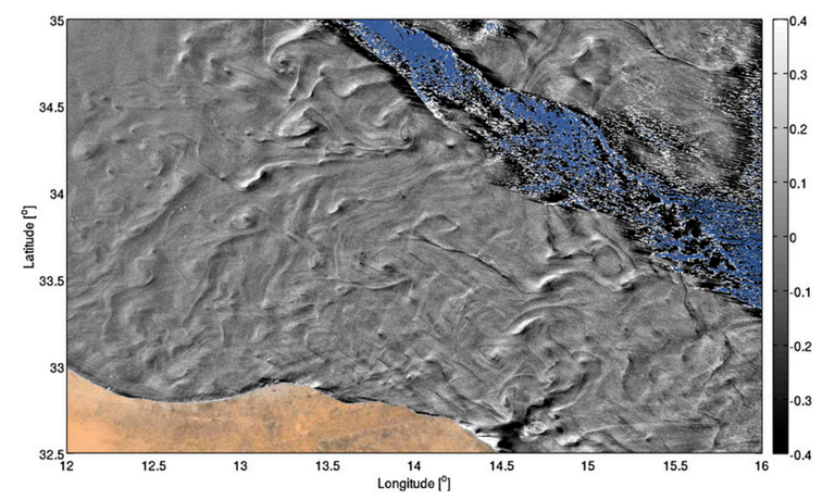 Image de rugosité de surface dans le reflet du soleil
